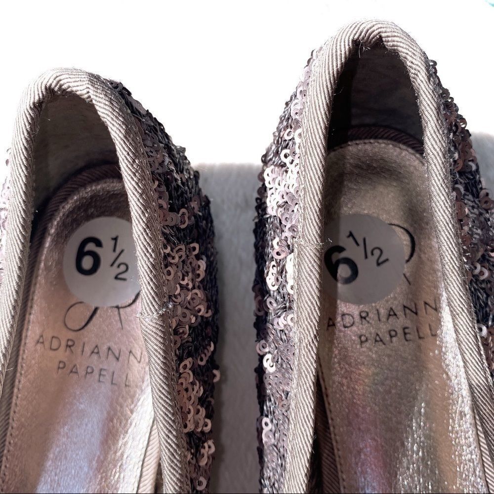 Adrianna Papell Square Toe Sequin Sparkly Flats - Picture 4 of 8